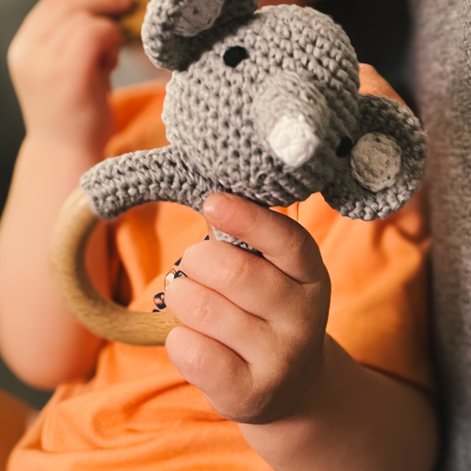 Eloise the Elephant | Crochet Baby Rattle