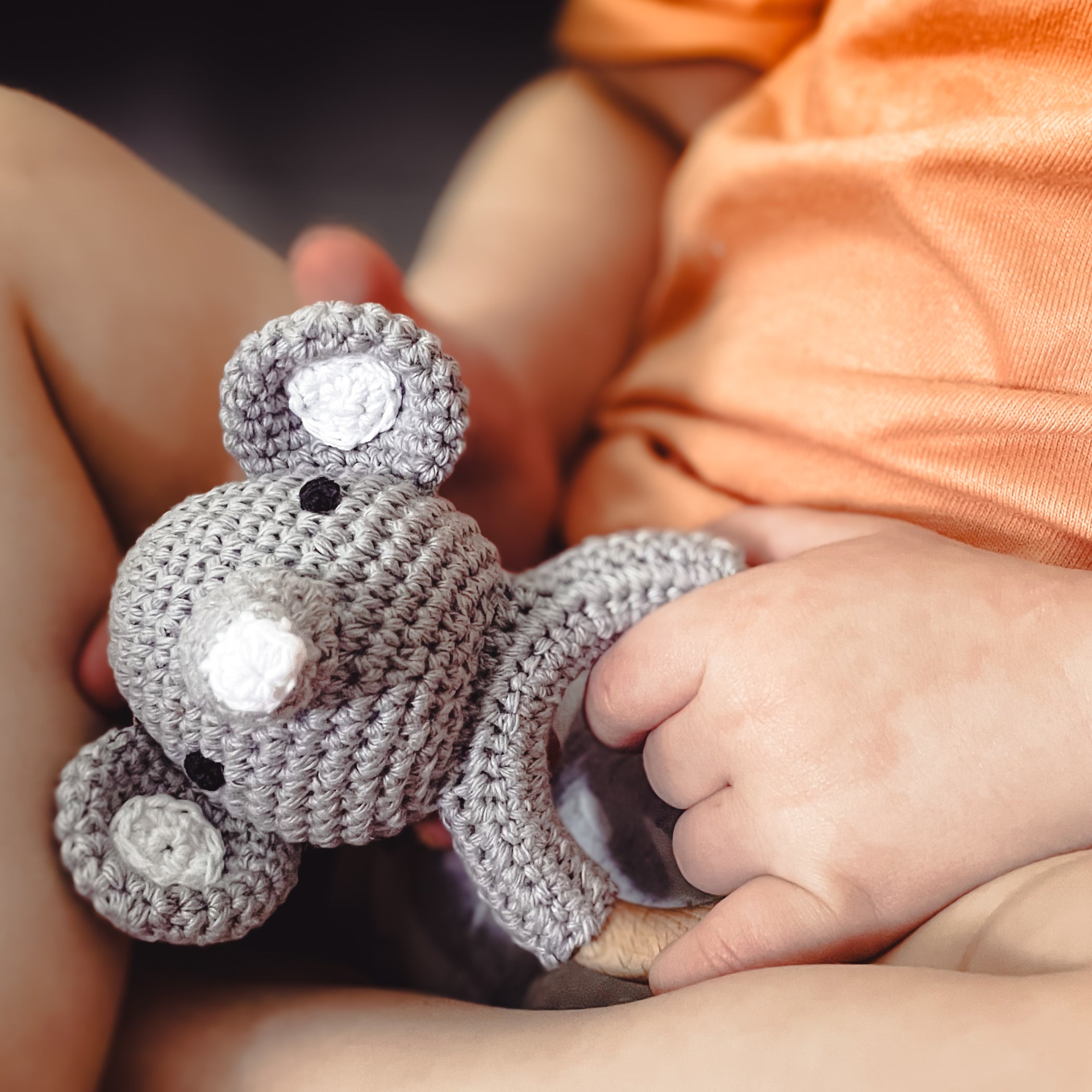 Eloise the Elephant | Crochet Baby Rattle