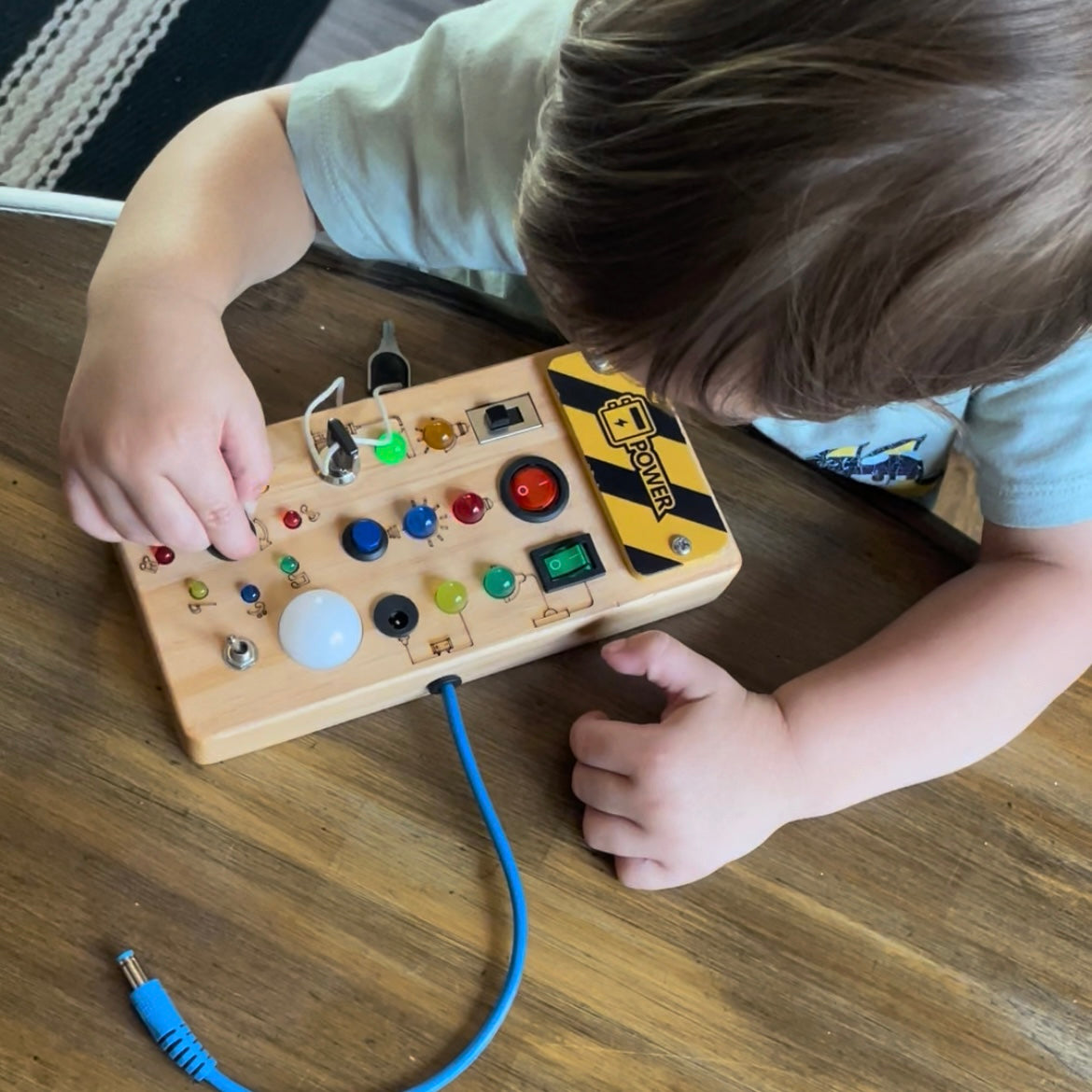 Busy Board Sensory Toy With LED Light Switches