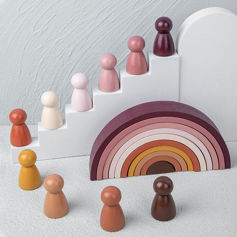 Rachel Plum Wooden Rainbow Stacking Toy