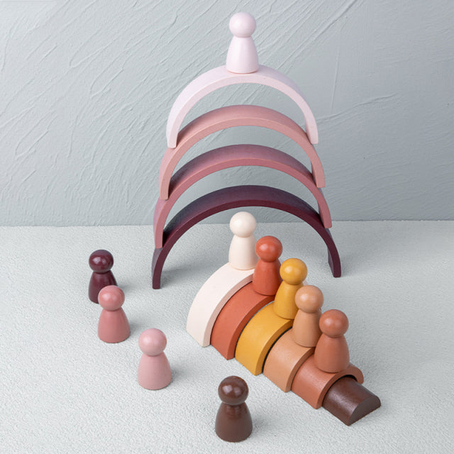 Rachel Plum Wooden Rainbow Stacking Toy